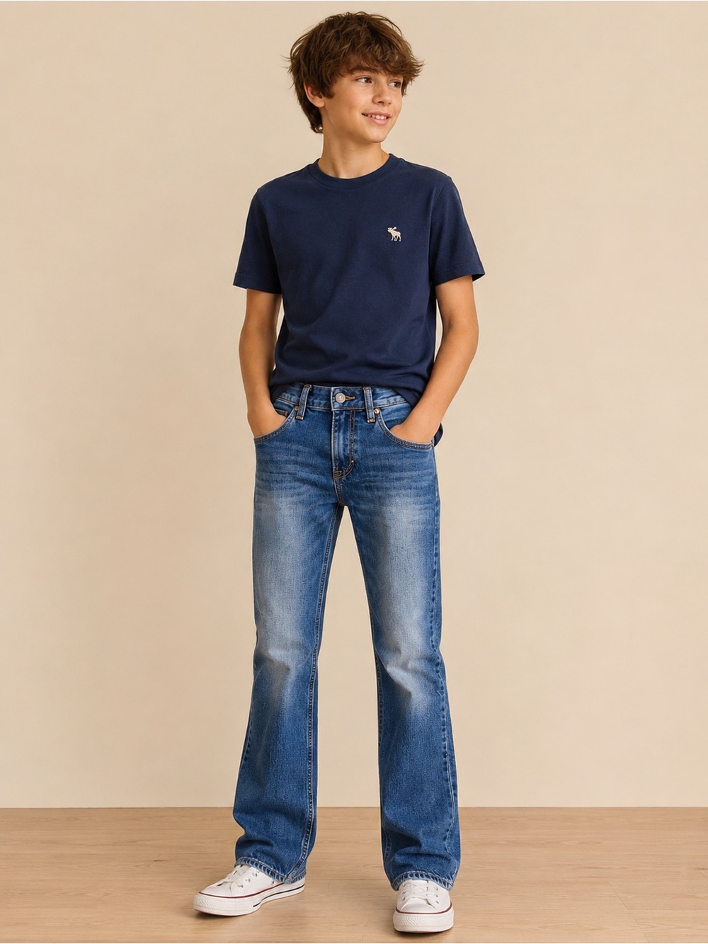 Abercrombie Kids Boys 14 Slim A&F Boot Y2K Bootcut Jeans